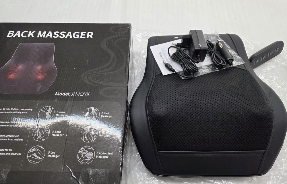 Масажна шиацу възглавница с топлина за дом или автомобил. Brelley