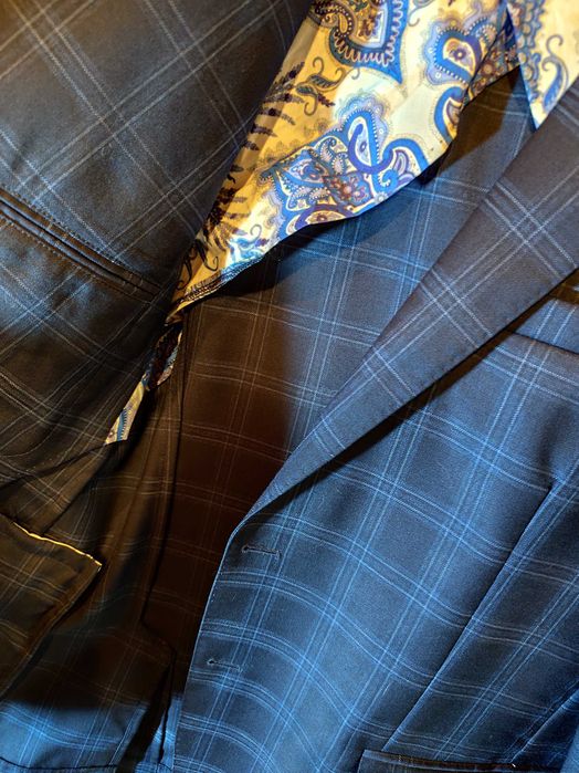 Sacou blazer de lux 42 XL casual Oscar Jacobson NOU lana moale carouri