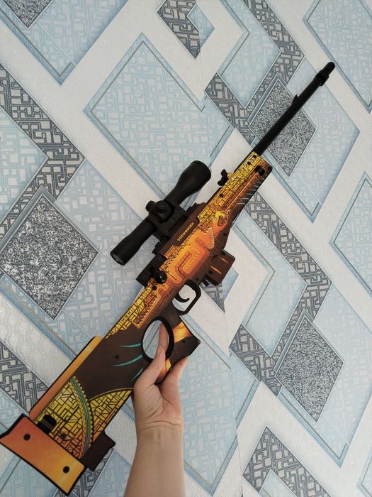 Деревянная снайперская винтовка резинкострел