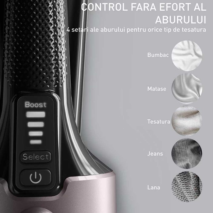Aparat de calcat vertical TEFAL Pure Force DT8765E0, 1800W, 90g/min