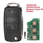 Автомобилен ключ за VW/SEAT/Skoda (1K0959753G) комплект!