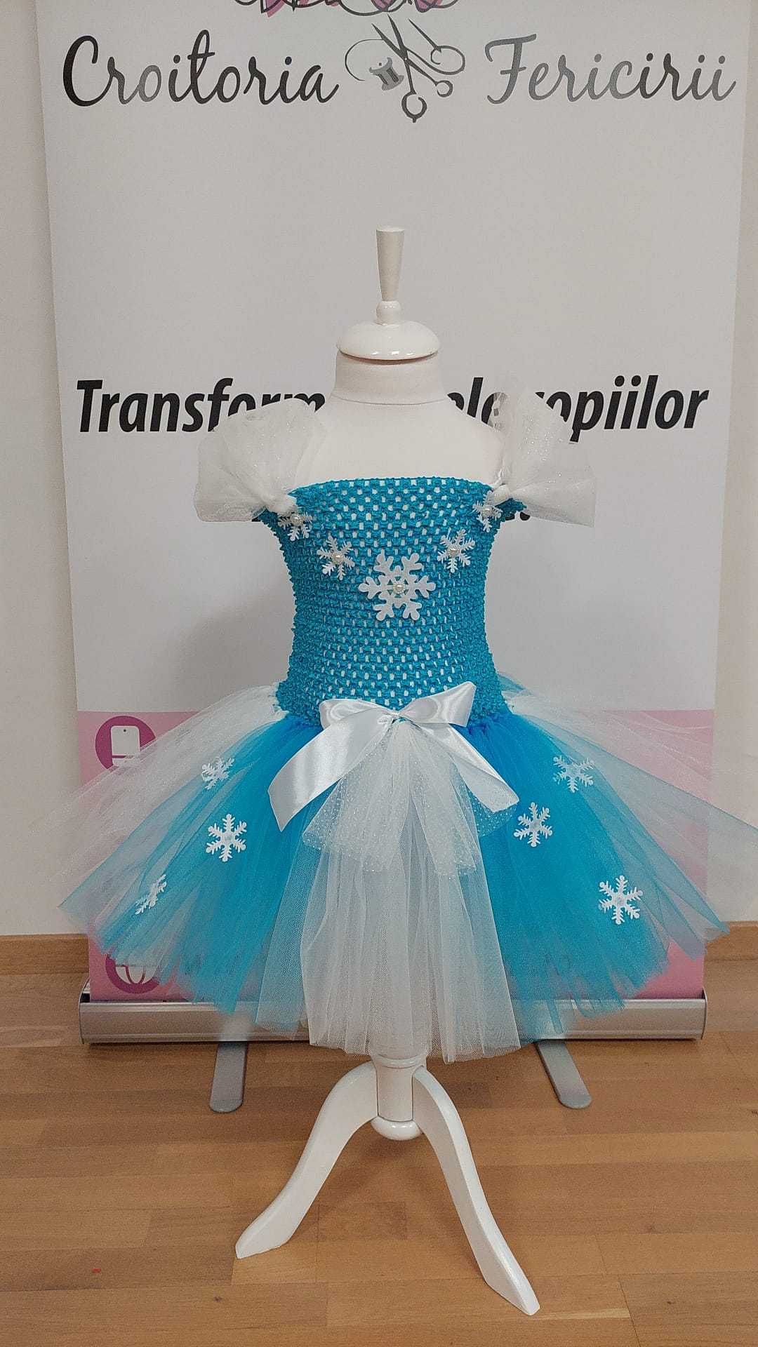 Rochita TUTU Printesa Elsa Frozen Fulg de Nea Craiasa Iernii serbare