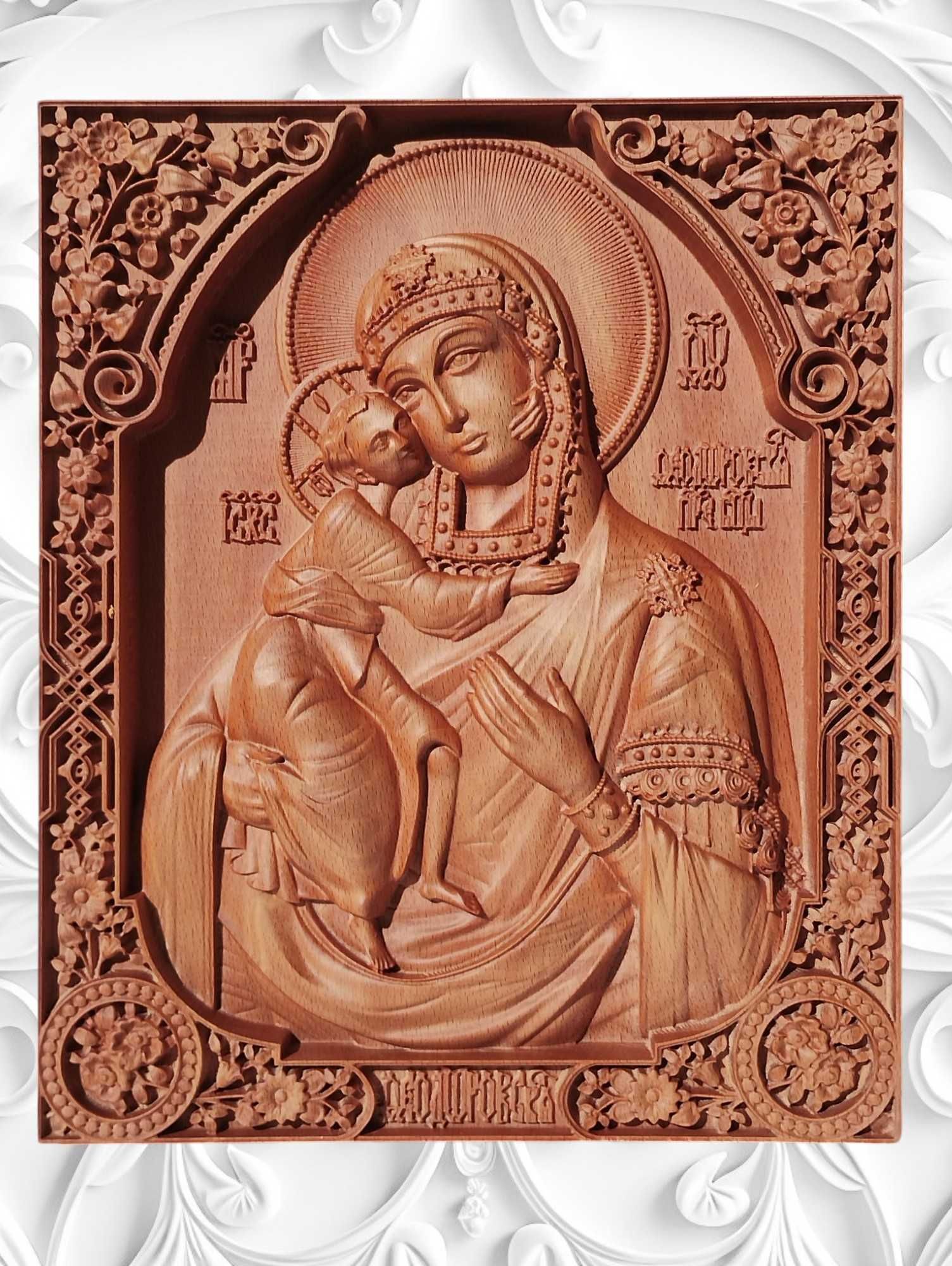 Дърворезбована икона на Св. Мина - авторска дърворезба
