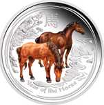 1 oz, Цветен лунар, 2014, Година на коня