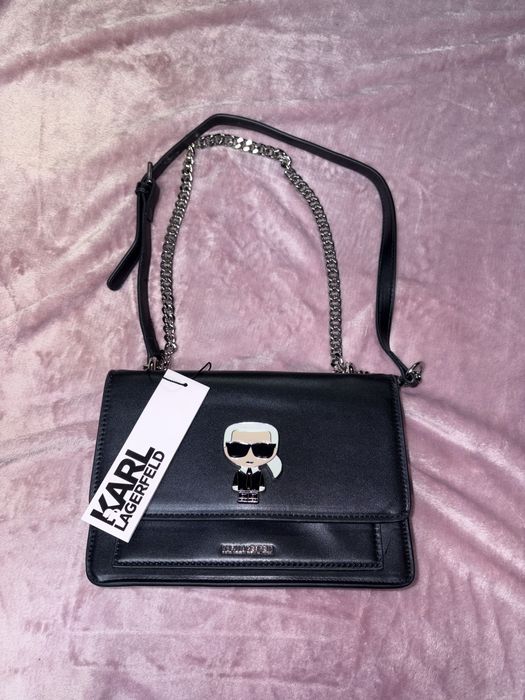 Geantă Karl Lagerfeld gentuță mică de umăr poșetă negru neagra noua