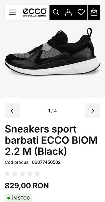 Sneakers sport pentru bărbați ECCO BIOM 2.2 M (negru) în mărimea 44.