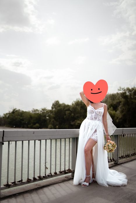 Булчинска / сватбена рокля с цепка и панталонки