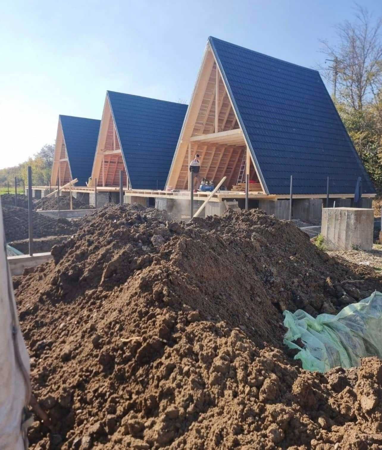 Case si Cabane A-Frame din structura de lemn de vanzare la comanda