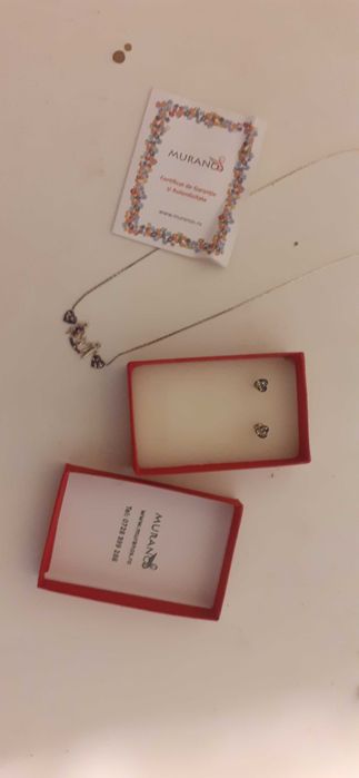 Set argint, mama, tata si copilul, murano