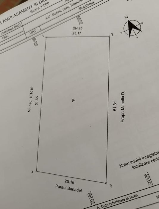 Teren Comuna Branistea Galati