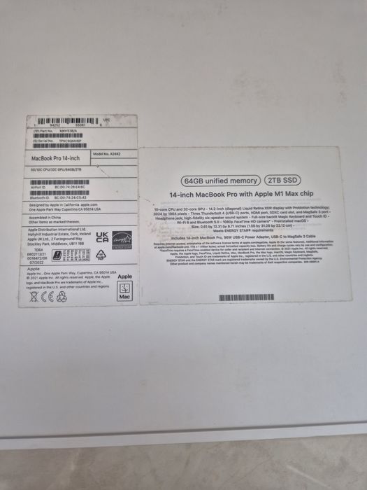 Macbook Pro Max M1 14inch 64gb 2TB SSD