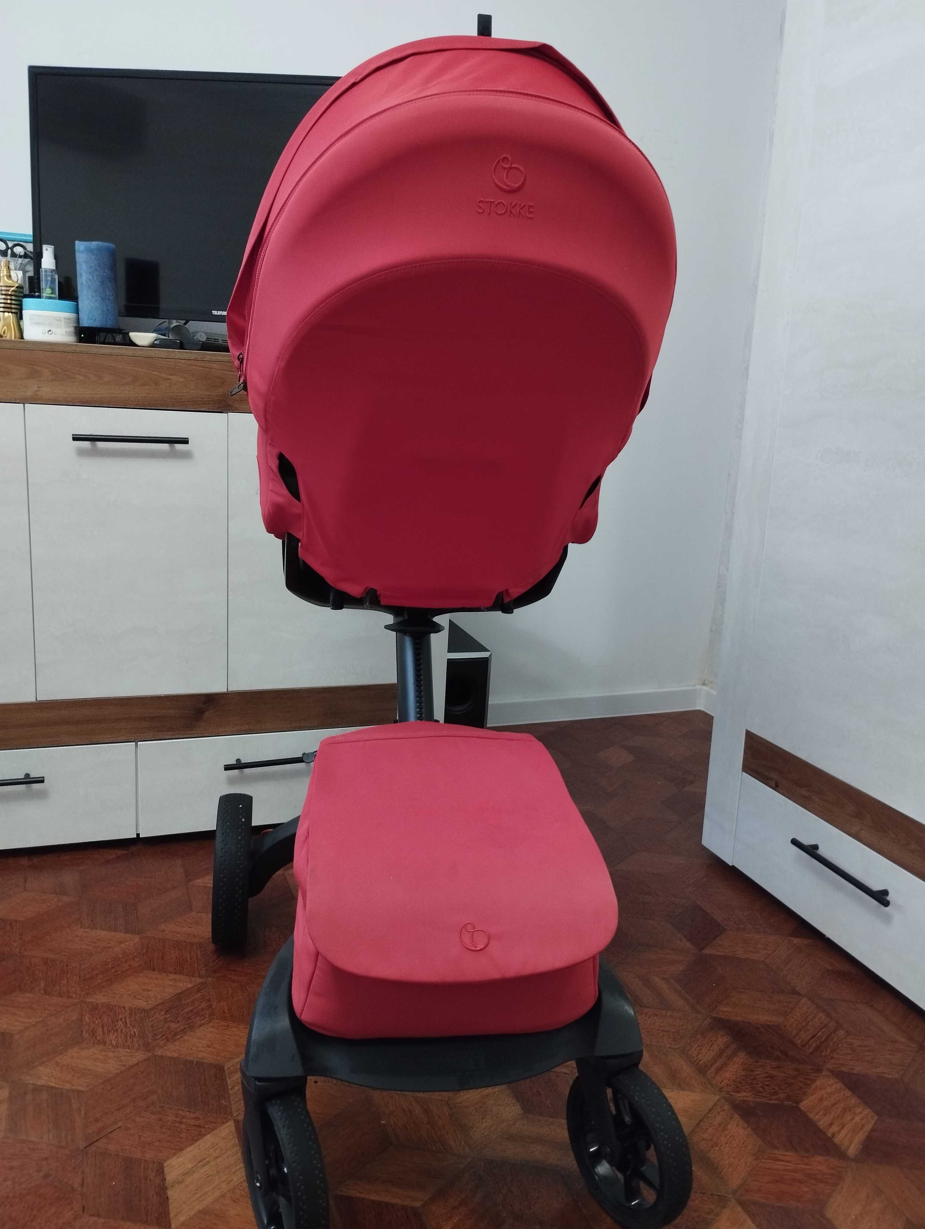 Stokke Xplory X + кош за новородено Ruby Red