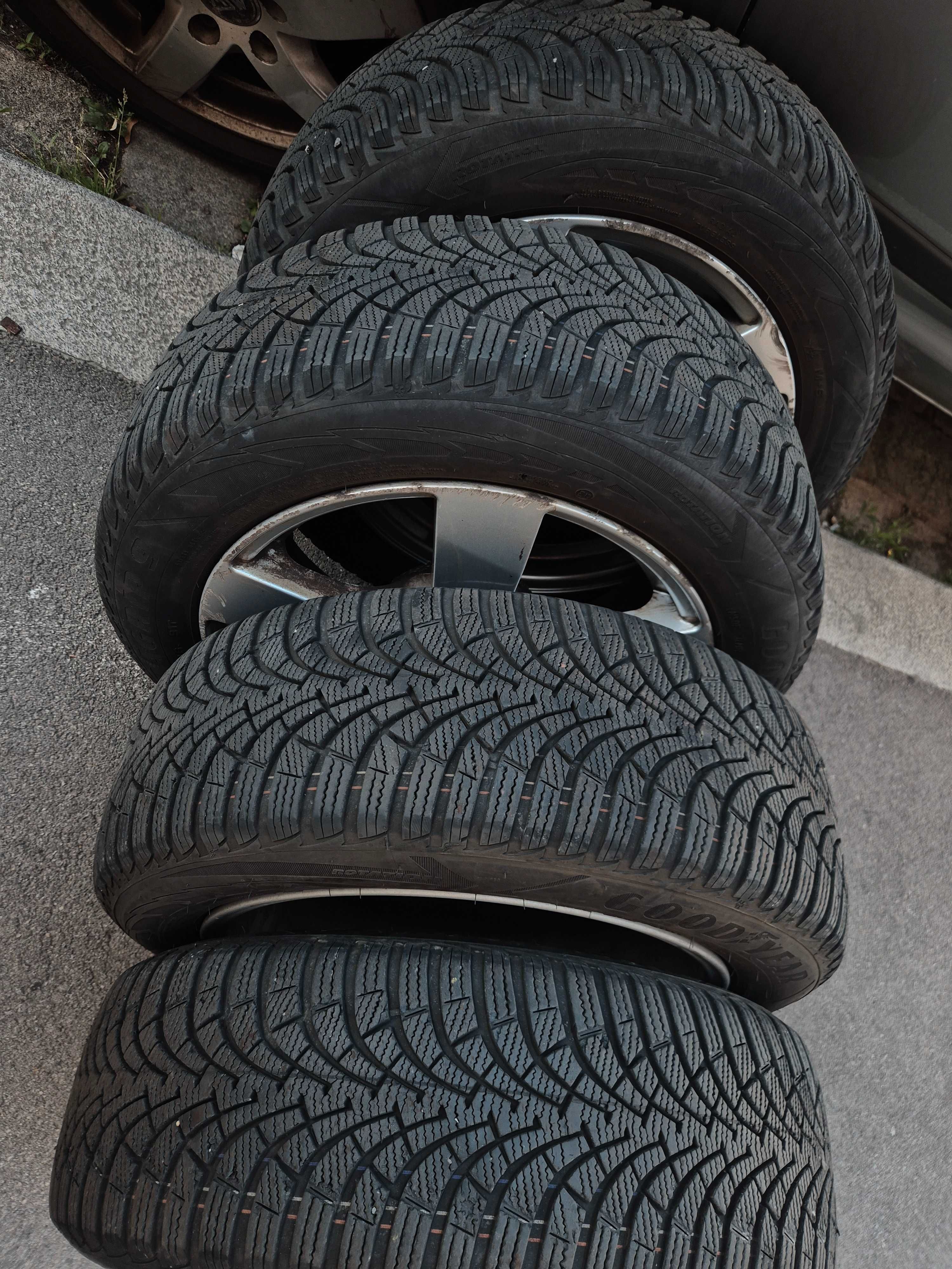 4 алуминиеви джанти 16 цола DEZENT  5х112 с гуми GOODYEAR 205/55R16