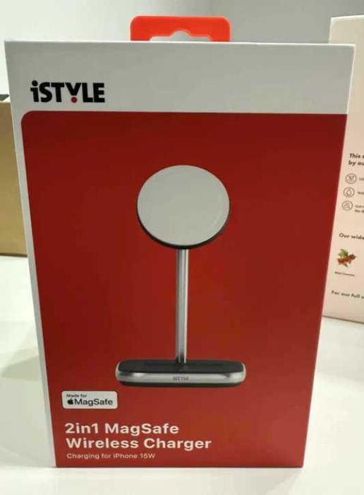 Statie de incarcare iSTYLE 2 in 1 MagSafe Wireless, Negru