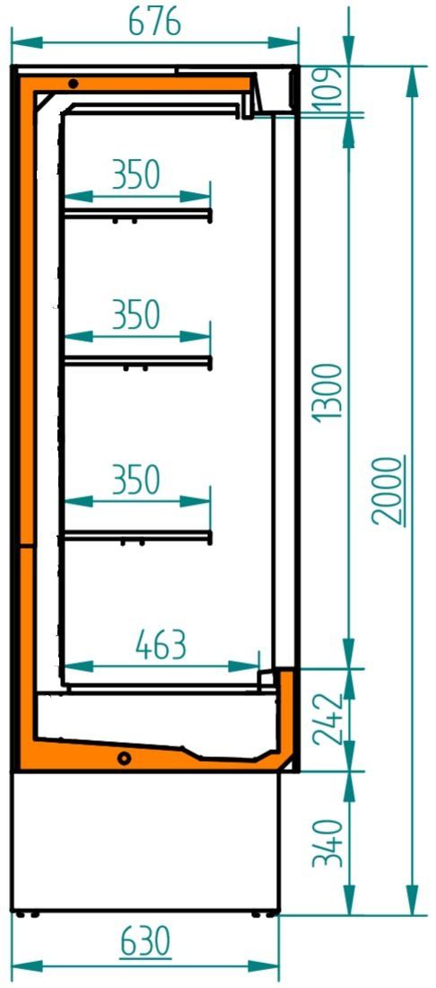 Vitrina verticala Refrigerare - Merida 132 cm / Profesionala