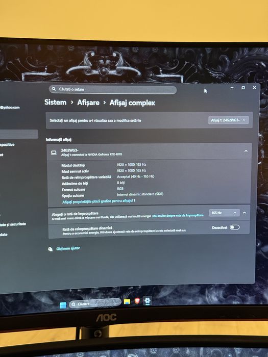 Monitoare gaming - 165hz - SAMSUNG 27” 2K si AOC 24” Full HD
