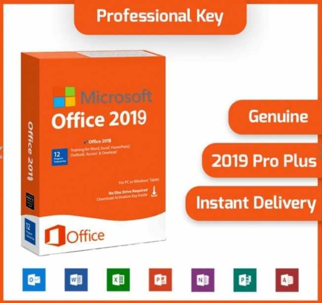 Cheie de activare MS®Office 2019 Pro Plus pe 32/64 biți