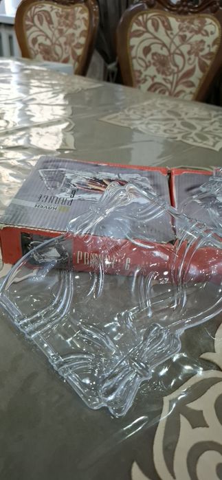 Посуда для фруктов и салатов стеклянный мева ва салат учун идиш шишали