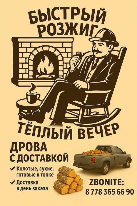 Дрова.  Доставка  по г. Астана