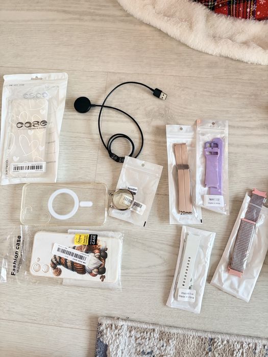 Телефон+слушалки+часовник+безжично зарядно