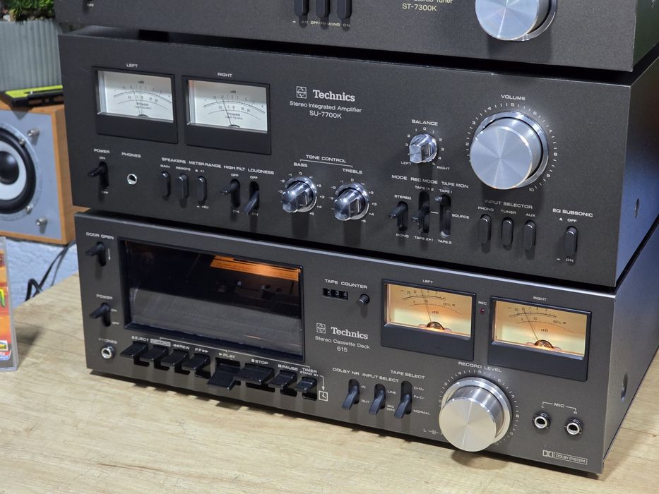 Linie audio TECHNICS, amplificator SU-7700K,deck RS-615, tuner ST-7300