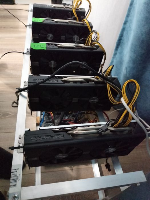Продаю готовую майнинг-ферму на 5 видеокарт Sapphire Nitro+ RX 580 8GB