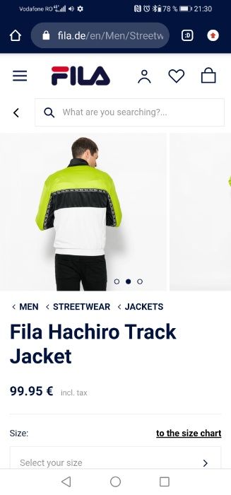 Fila Hachiro Track Jacket size S (real M)