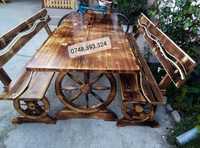 Set masa  cu  bănci  scaune  terasa foișor  lemn