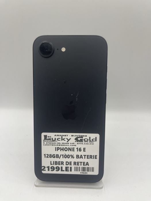 Iphone 16E 128Gb/100% Baterie GARANTIE/FACTURA #49684