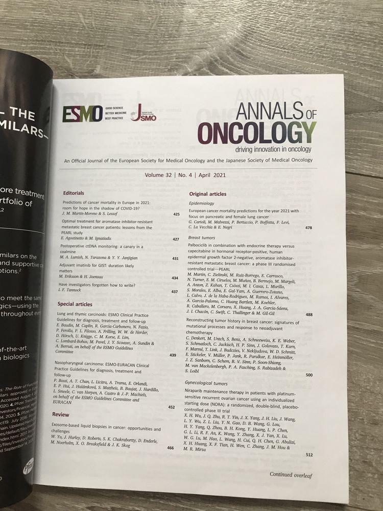 Revista medicala Annals of Oncology