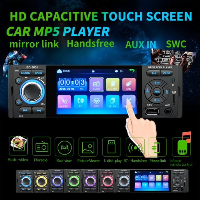 Dvd auto 1 din FULL TOUCHSCREEN Mirrorlink