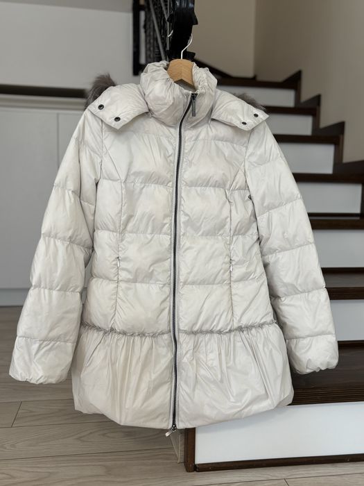 Geacă puffer Stefanel cu glugă detașabilă cu blană, XS
