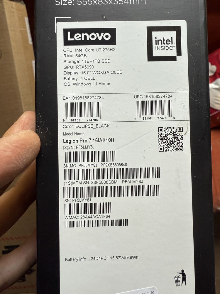 Чисто НОВ Lenovo Legion 7 Pro RTX 5090