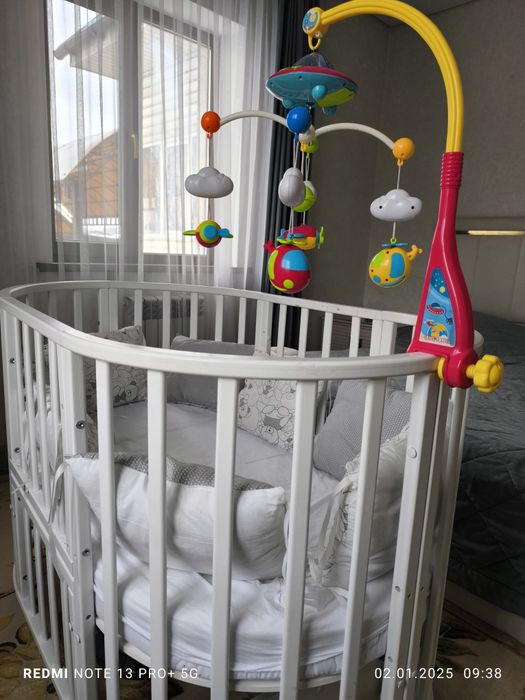 Детская кровать трансформер,колыбельная 9 в 1