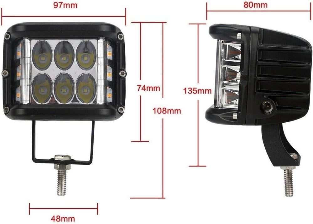 ЛЕД LED BAR БАР ХАЛОГЕН 45W - Аварийна Лампа Бяла + Оранжева Светлина