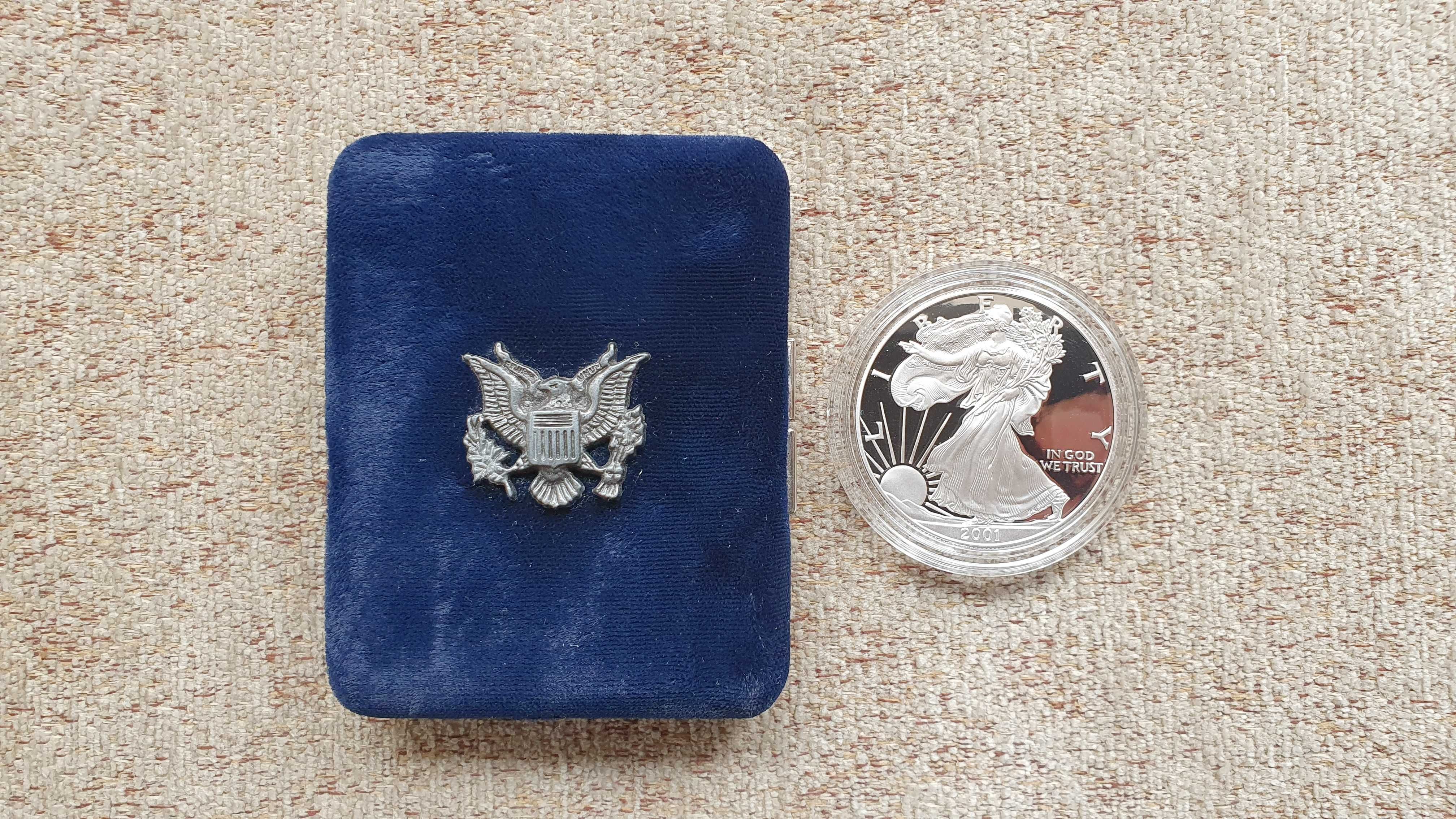Американски сребърен долар 2001 , Колекционерски Proof , Нециркулиран