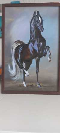 Картина " Черен кон". Масло 30х45