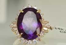 Inel aur 14k cu Amethyst si zirconii