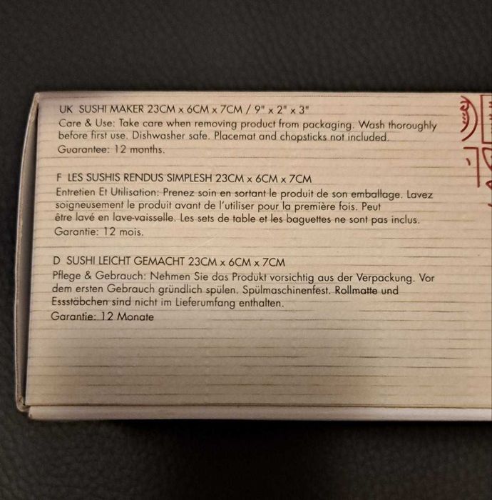 Set pentru sushi Kitchen Craft / Kitchen Craft sushi set