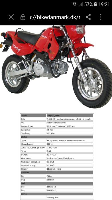 Qingqi QM110cc 4 timpi