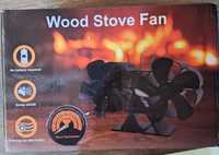Двоен вентилатор за печка на дърва, камина с термометър