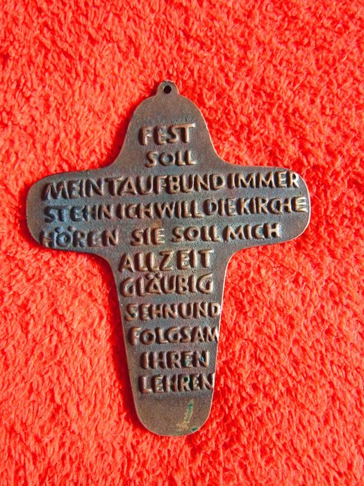 bronz masiv 3 x Alfa & Omega Crucifix Iisus de Egino Weinert Germany