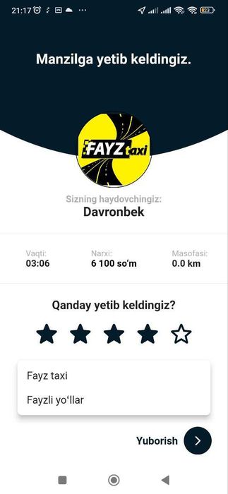 Taxi dasturi arzon narxda sotiladi