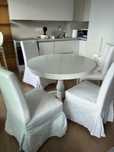 Кръгла трапезна разтегателна маса Ikea с 4 стола