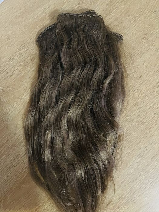 Extensii saten cenusi clip on