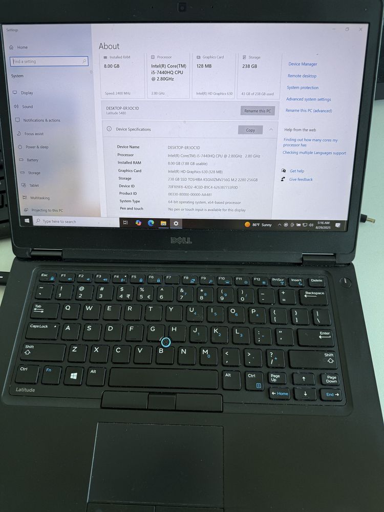 Лаптоп Dell latitude 5480