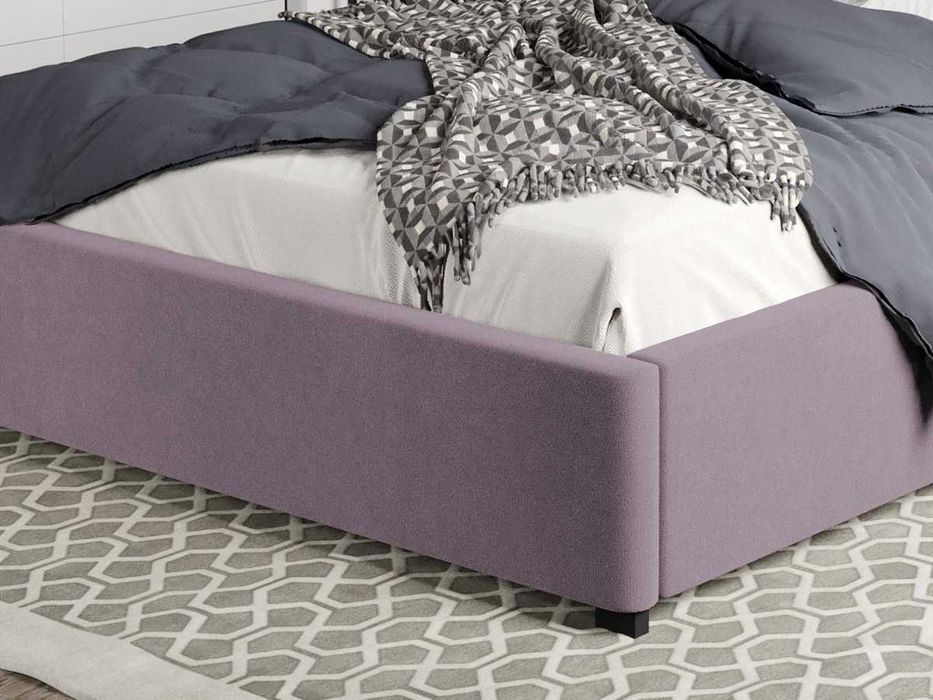 Pat Tapitat Rivo Mov deschis cu somiera rabatabila + lada depozitare