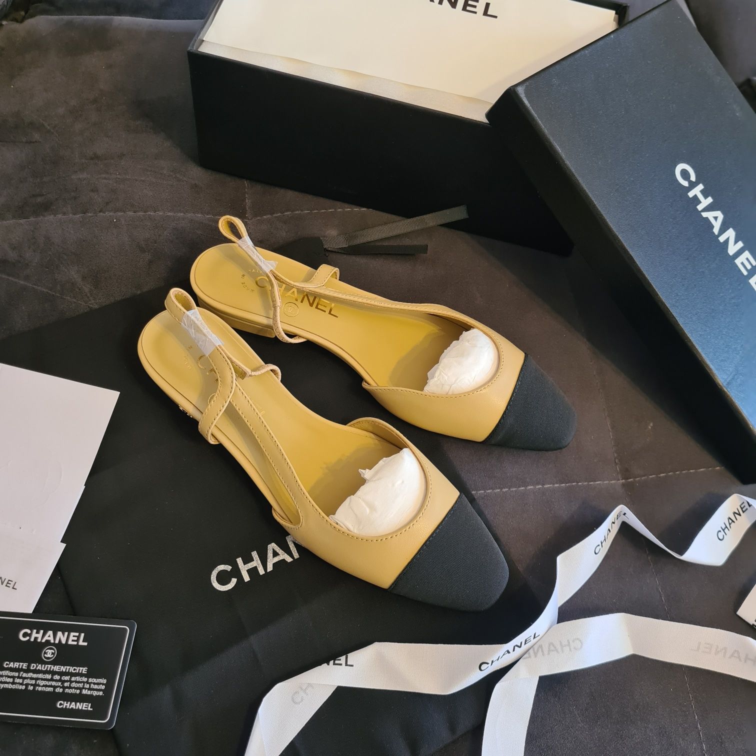 Sandale Chanel Beige black beige - marimea 39, 40/video/imediat