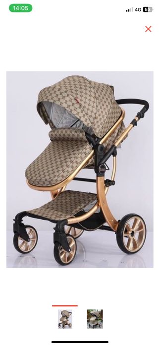 Коляска трансформер AIMILE, Б/у, золотой