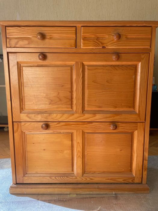 Шкаф за обувки - масивна дървесина - чам